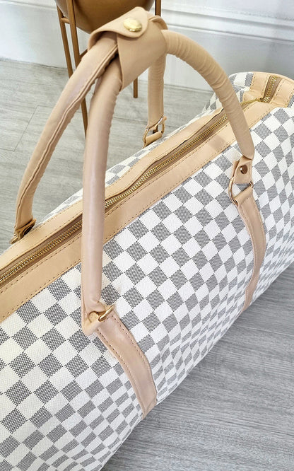 She Wears Glory™ Checked Print Overnight Bag