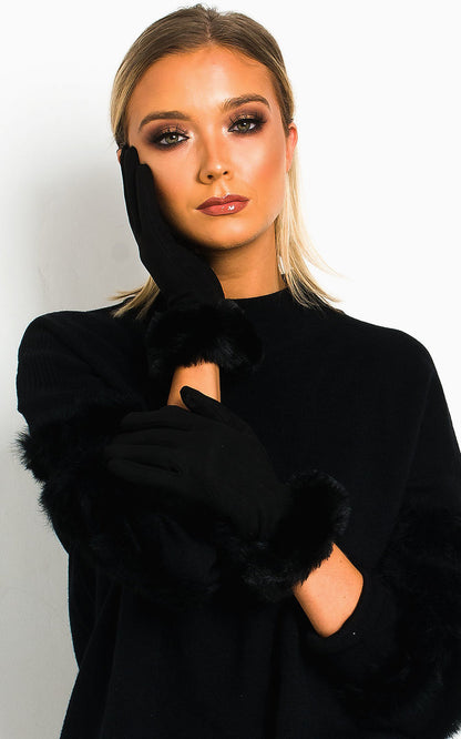 She Wears Glory™ Faux Suede Fluffy Gloves