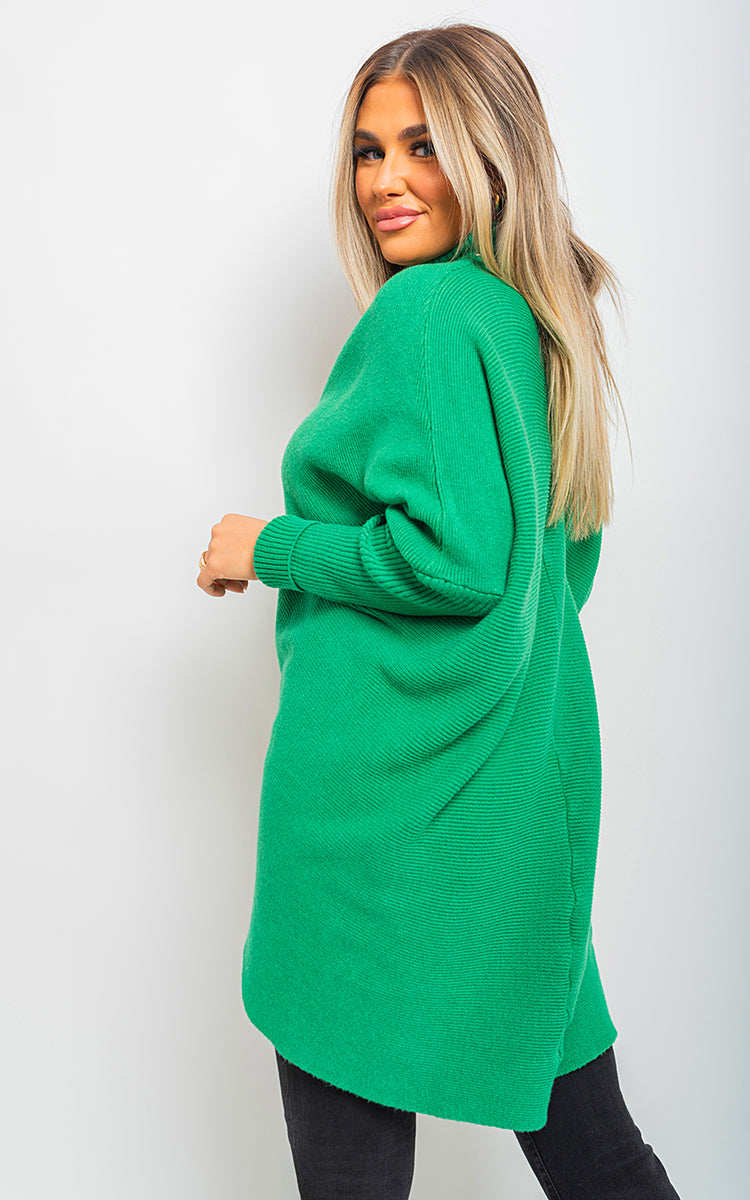 She Wears Glory™ Turtle Neck Longline Knitted Jumper