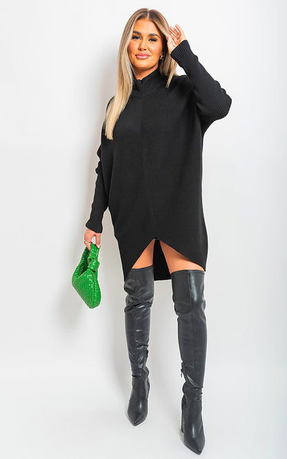 She Wears Glory™ Turtle Neck Longline Knitted Jumper