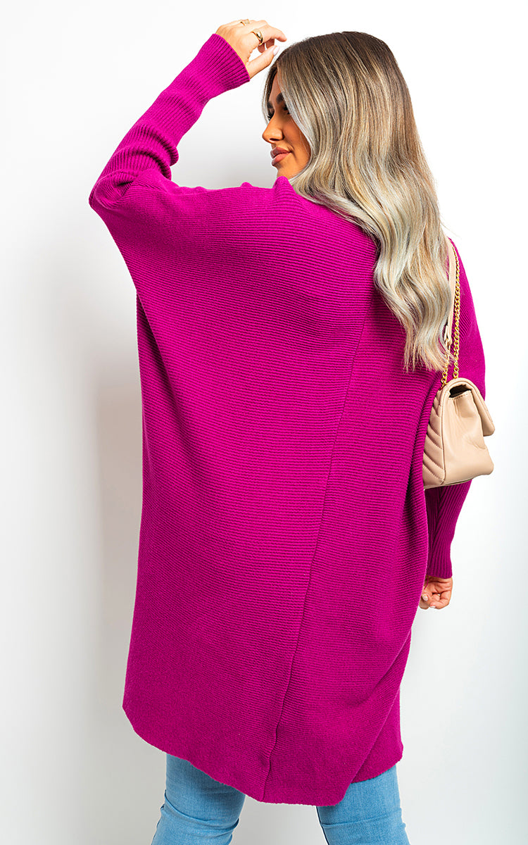 She Wears Glory™ Turtle Neck Longline Knitted Jumper