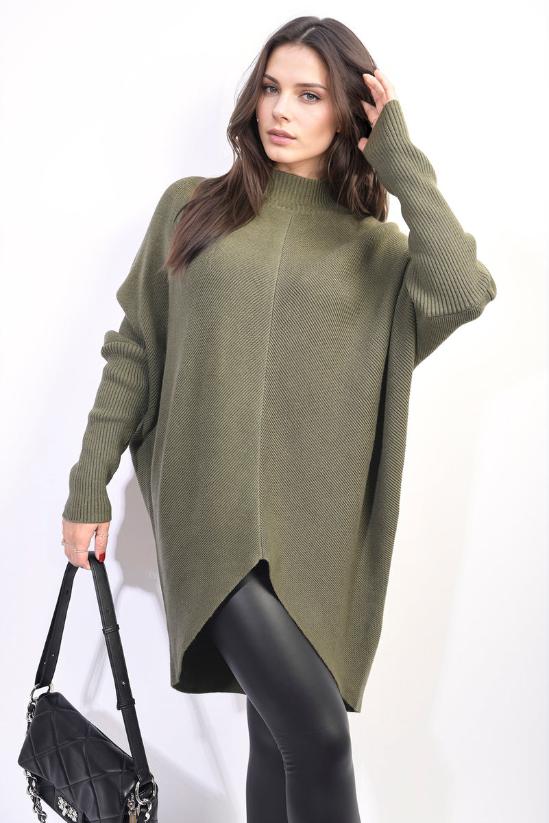 She Wears Glory™ Turtle Neck Longline Knitted Jumper