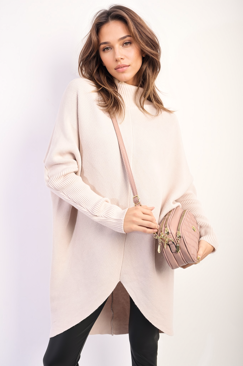 She Wears Glory™ Turtle Neck Longline Knitted Jumper