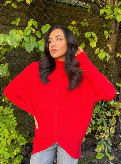 She Wears Glory™ Turtle Neck Longline Knitted Jumper