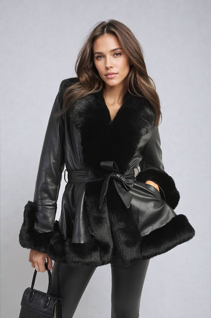 Faux Fur Trim Winter Jacket - She Wears Glory Beverly Hills