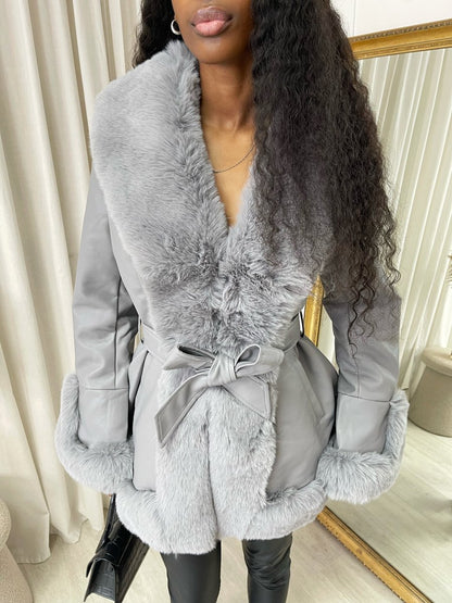 Faux Fur Trim Winter Jacket - She Wears Glory Beverly Hills