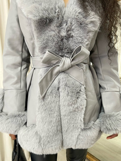 Faux Fur Trim Winter Jacket - She Wears Glory Beverly Hills