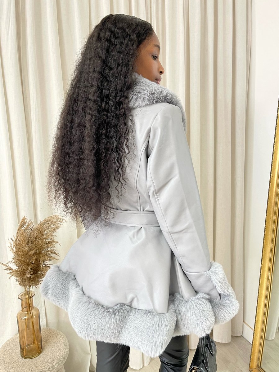 Faux Fur Trim Winter Jacket - She Wears Glory Beverly Hills