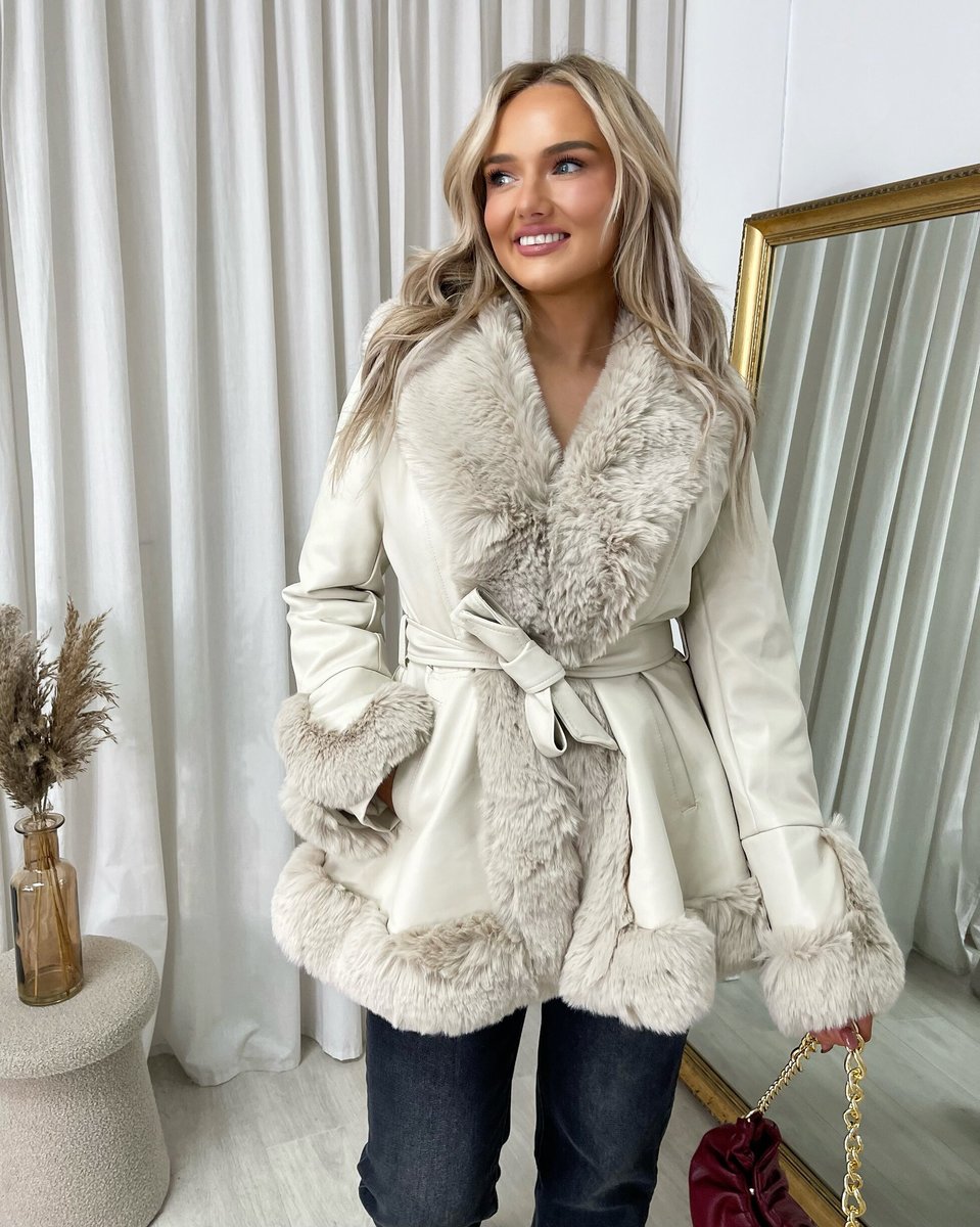 Faux Fur Trim Winter Jacket - She Wears Glory Beverly Hills