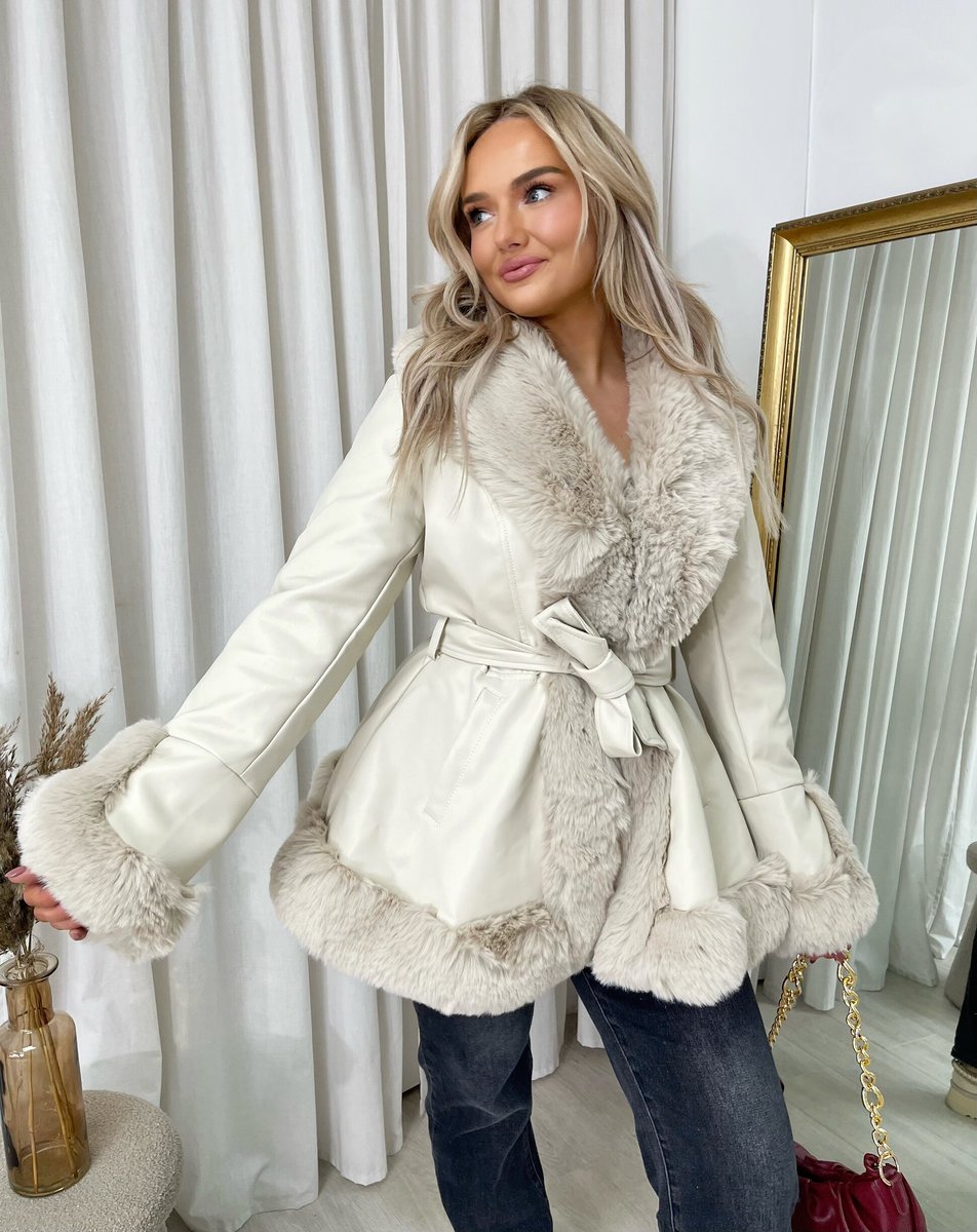 Faux Fur Trim Winter Jacket - She Wears Glory Beverly Hills