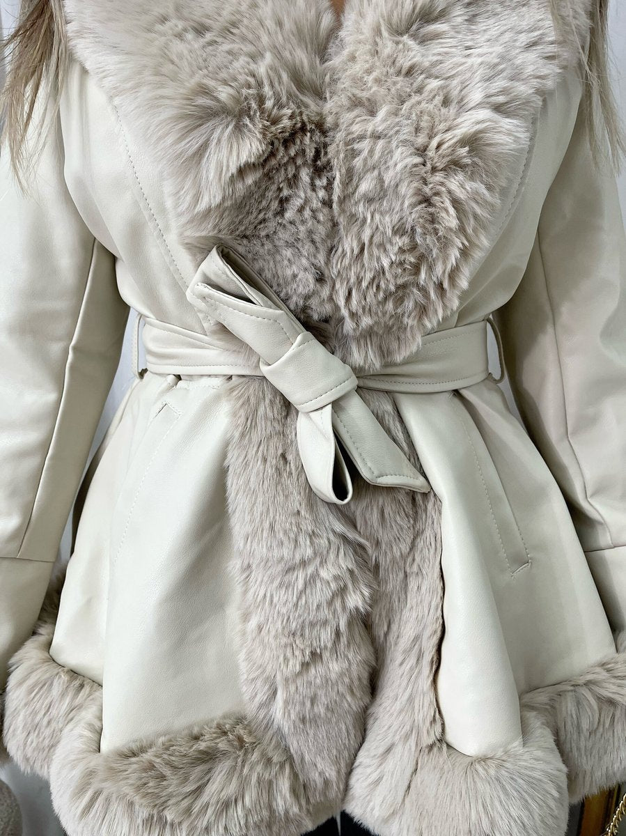 Faux Fur Trim Winter Jacket - She Wears Glory Beverly Hills