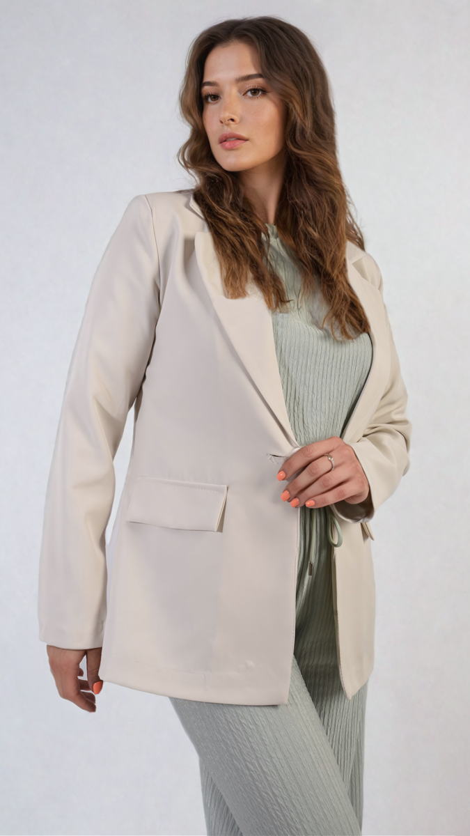 She Wears Glory™ Open Front Oversized Casual Blazer