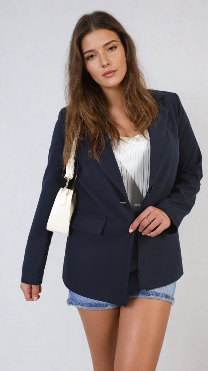 She Wears Glory™ Open Front Oversized Casual Blazer
