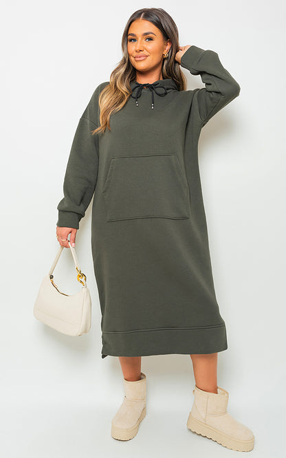 She Wears Glory™ Kangaroo Pocket Long Loose Hoodie