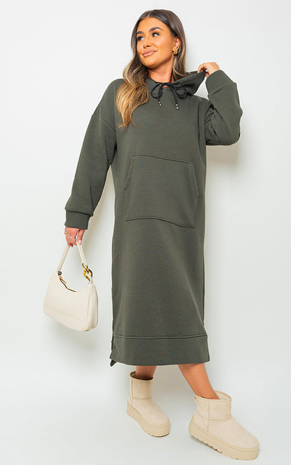 She Wears Glory™ Kangaroo Pocket Long Loose Hoodie