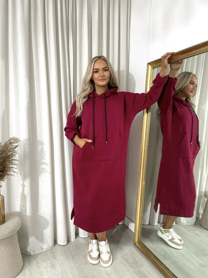 She Wears Glory™ Kangaroo Pocket Long Loose Hoodie