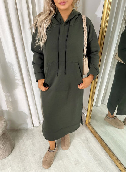 She Wears Glory™ Kangaroo Pocket Long Loose Hoodie
