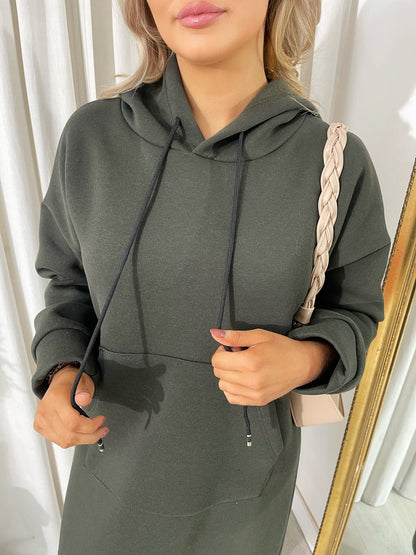 She Wears Glory™ Kangaroo Pocket Long Loose Hoodie