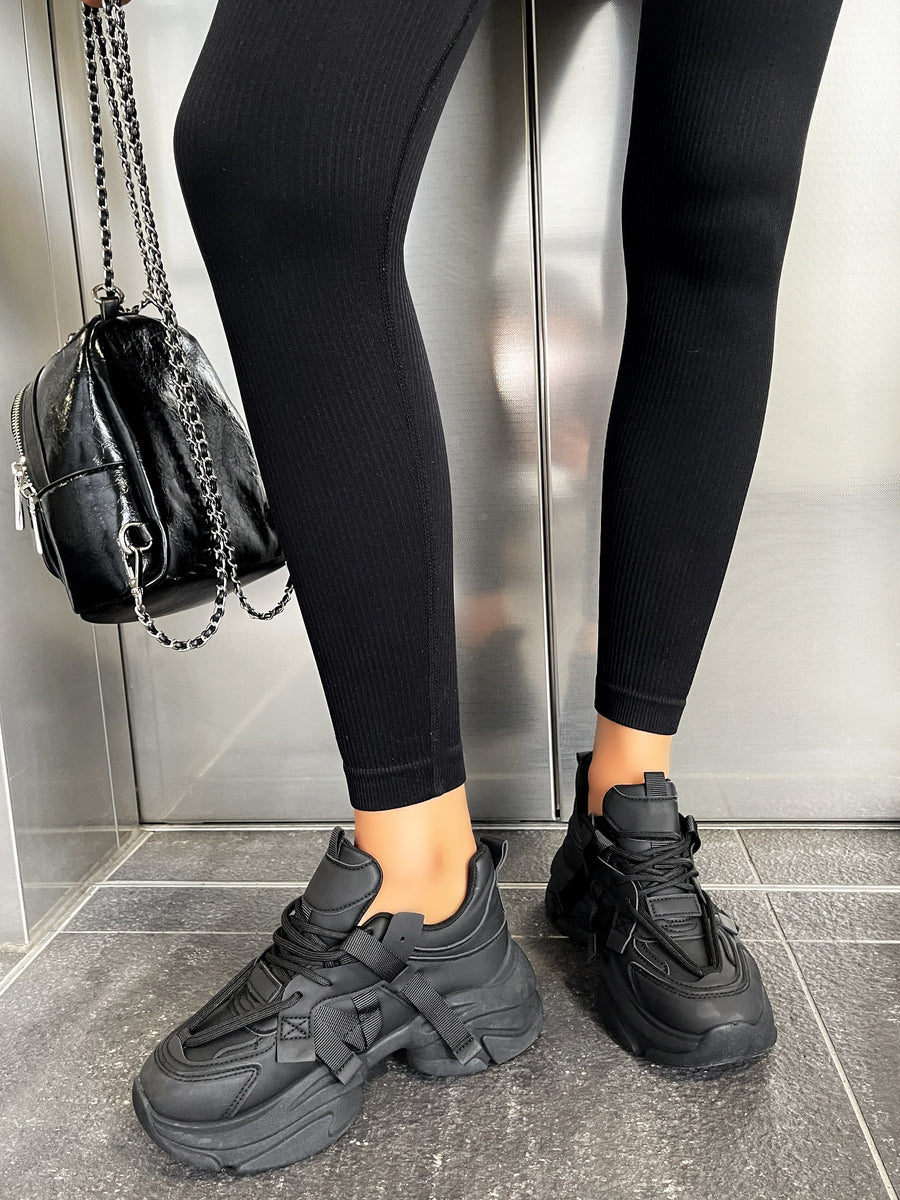 Lace Up Platform Chunky Trainers - She Wears Glory Beverly Hills