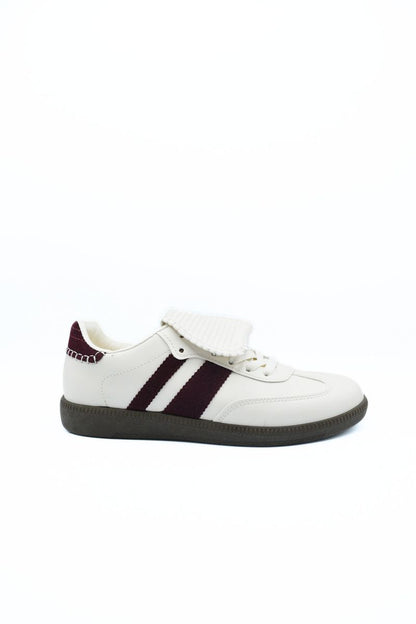 Lace-Up Flip Tongue Round Toe Trainers - She Wears Glory Beverly Hills