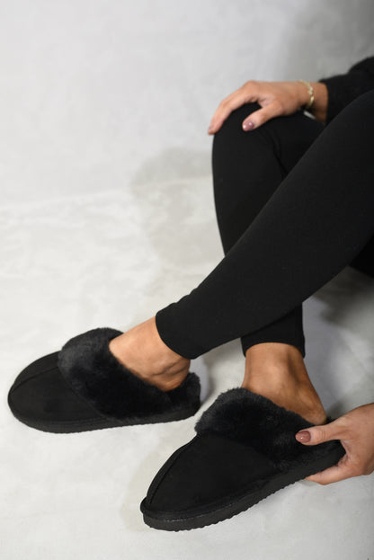 She Wears Glory™ Fuzzy Faux Fur Lined Slip-On Slipper Shoes
