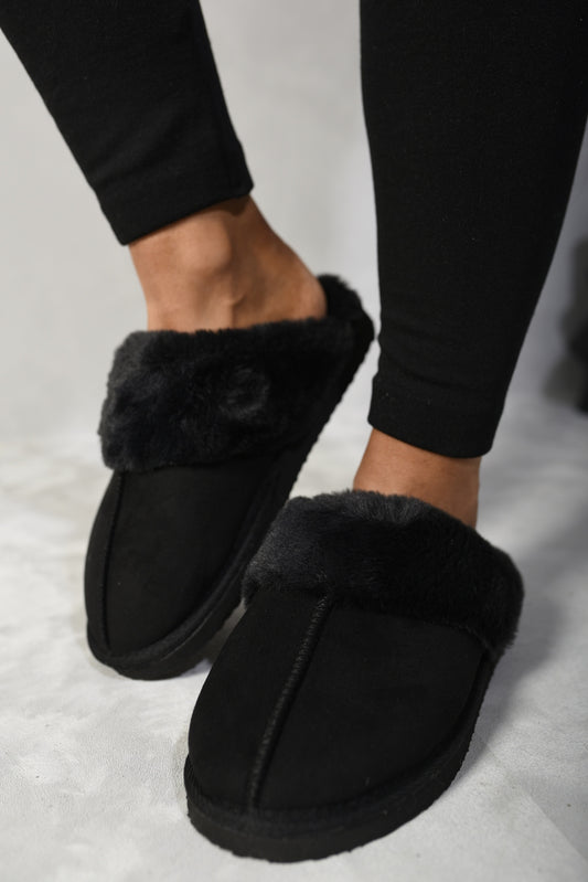 She Wears Glory™ Fuzzy Faux Fur Lined Slip-On Slipper Shoes