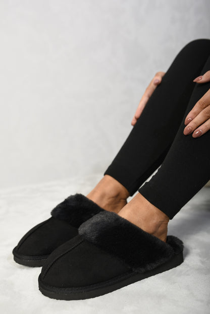 She Wears Glory™ Fuzzy Faux Fur Lined Slip-On Slipper Shoes