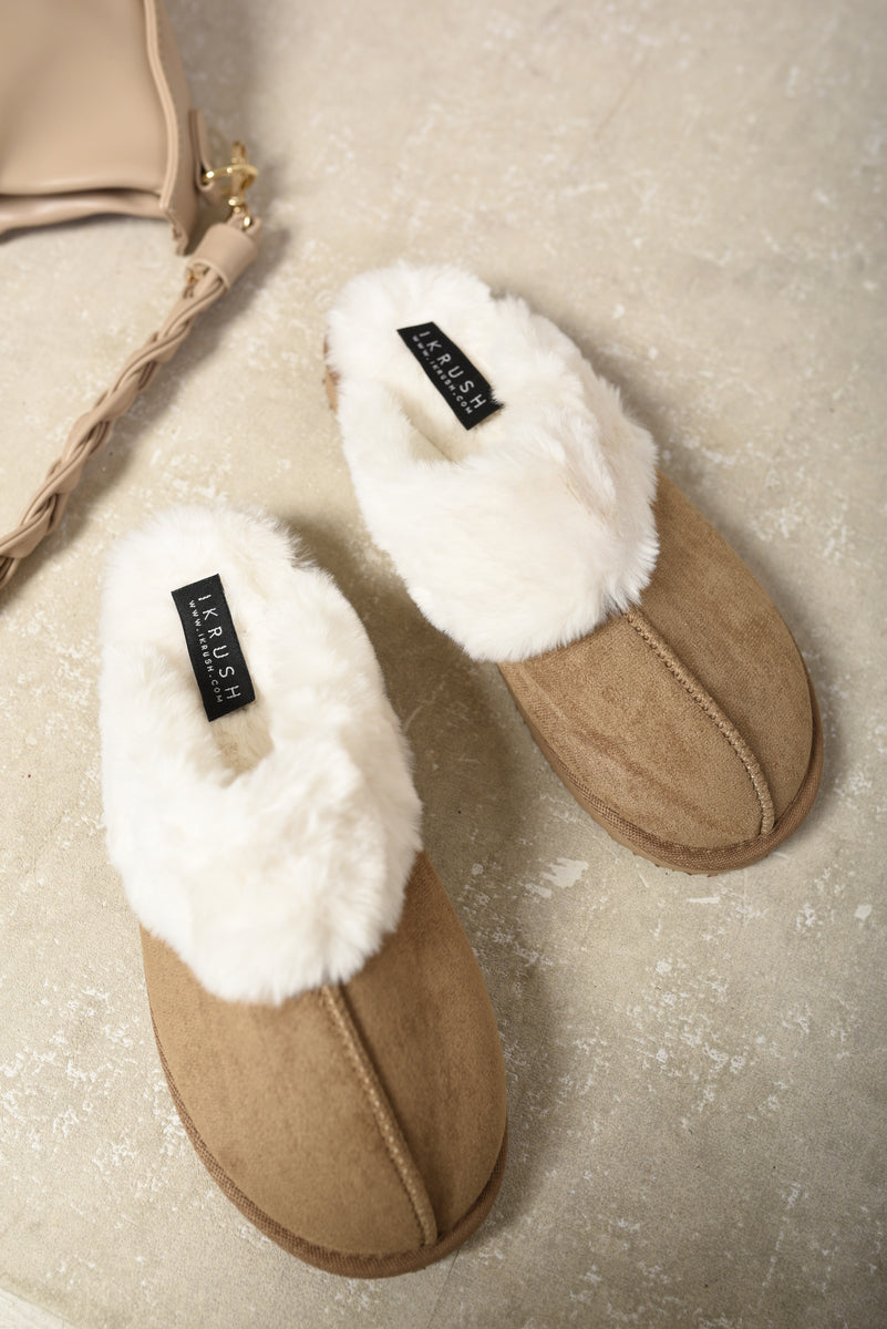 She Wears Glory™ Fuzzy Faux Fur Lined Slip-On Slipper Shoes
