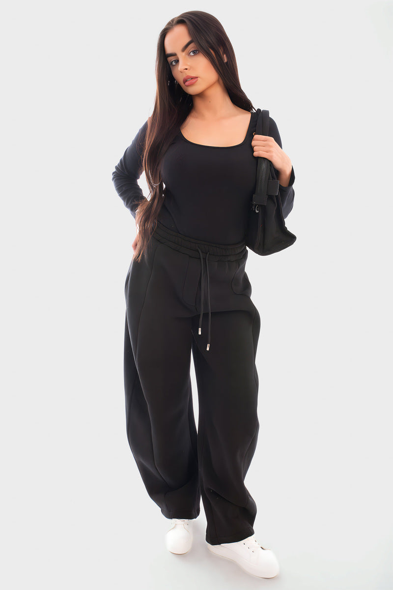 Drawstring Elastic Wide Leg Jogger - She Wears Glory Beverly Hills
