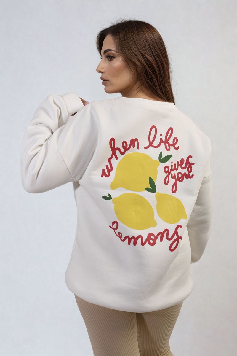 She Wears Glory™ Lemon Graphic Long Sleeve Knitted Jumper