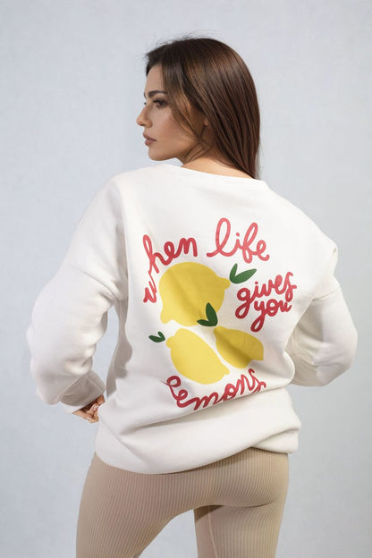 She Wears Glory™ Lemon Graphic Long Sleeve Knitted Jumper
