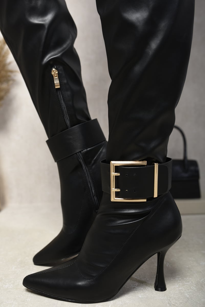 She Wears Glory™ Buckle Heeled Knee High Boots