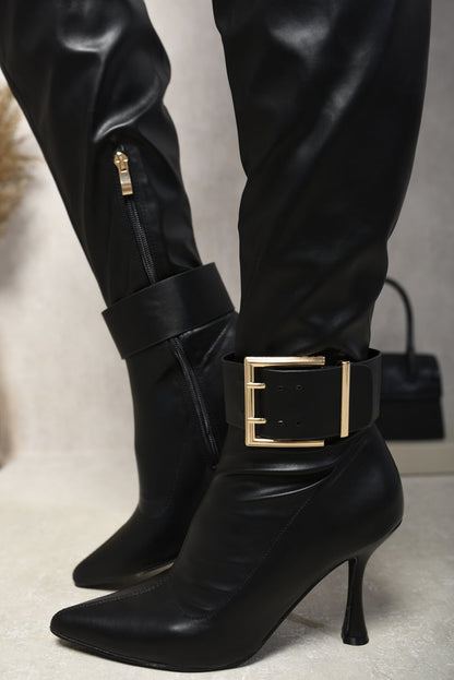 She Wears Glory™ Buckle Heeled Knee High Boots