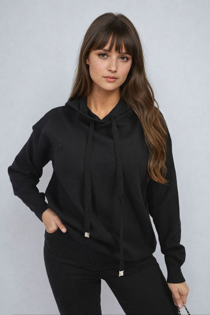She Wears Glory™ New York City Print Knitted Hoodie