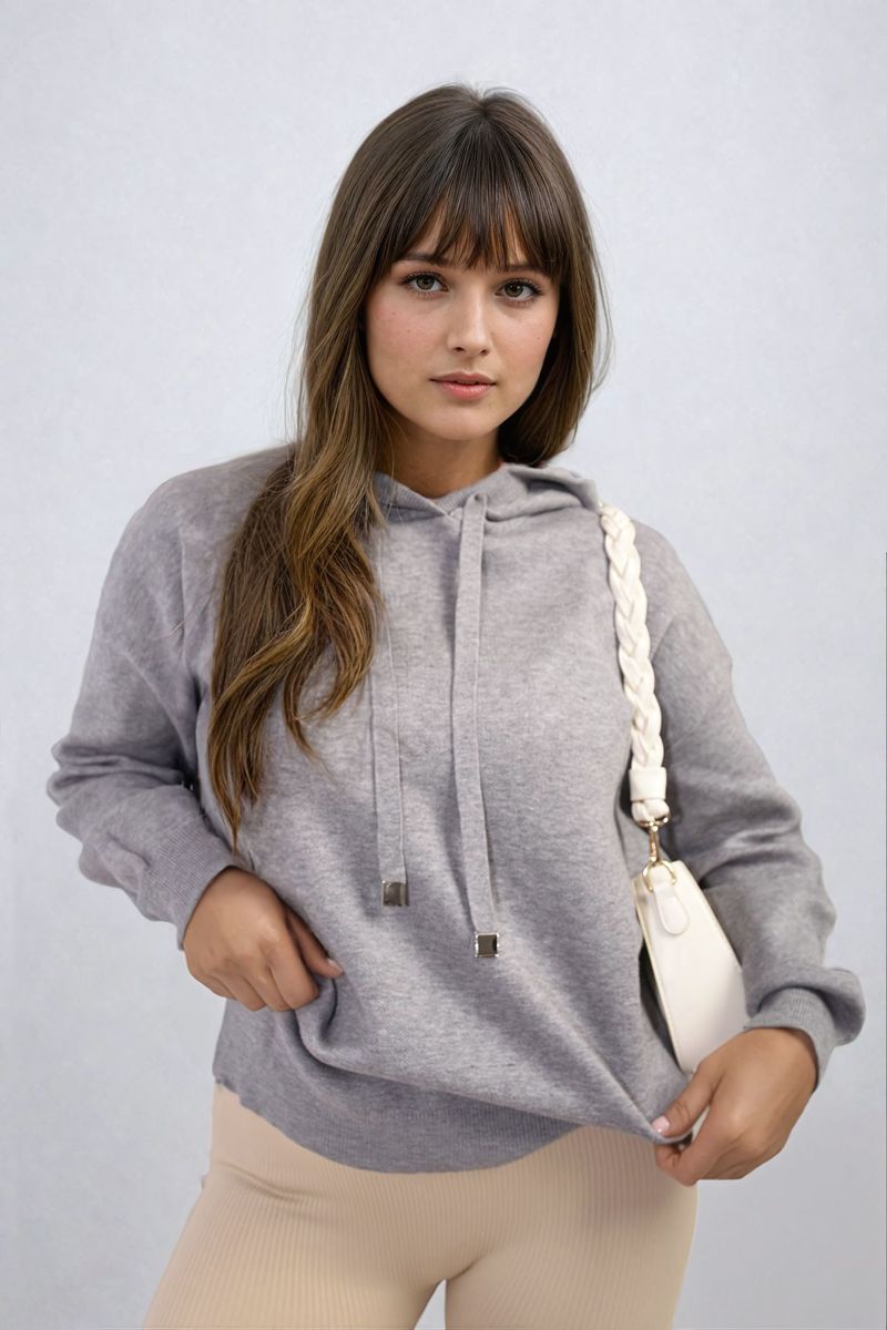 She Wears Glory™ New York City Print Knitted Hoodie