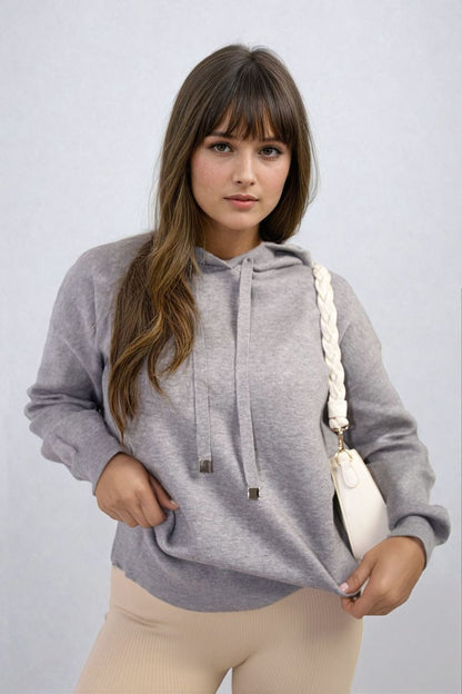 She Wears Glory™ New York City Print Knitted Hoodie