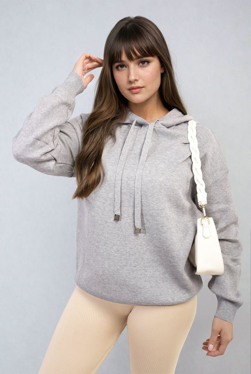 She Wears Glory™ New York City Print Knitted Hoodie