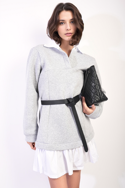 She Wears Glory™ Collared Long Sleeve Mini Dress
