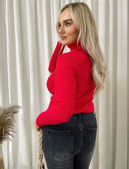 She Wears Glory™ Fitted Long Sleeve Fluffy Knitted Top