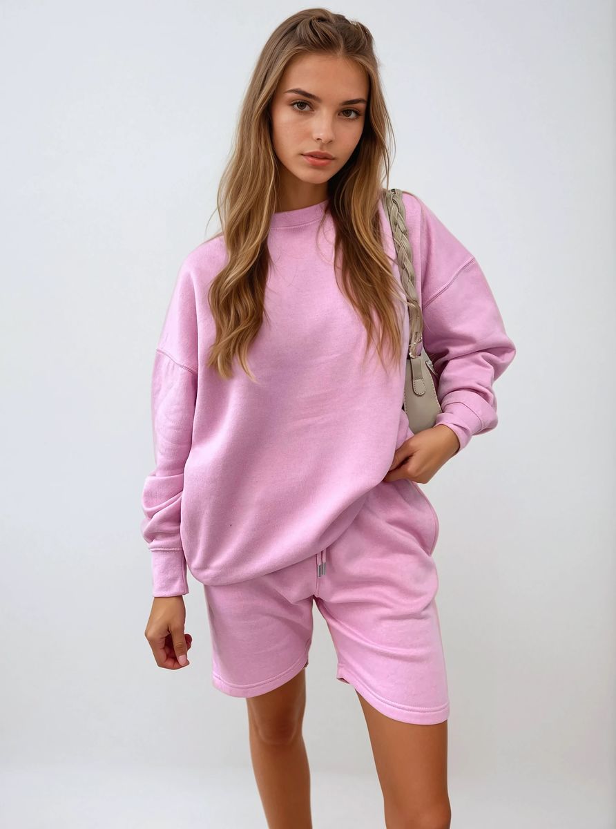 Do What Makes You Happy Print Oversized Sweatshirt and Shorts Co-ord Set - She Wears Glory Beverly Hills