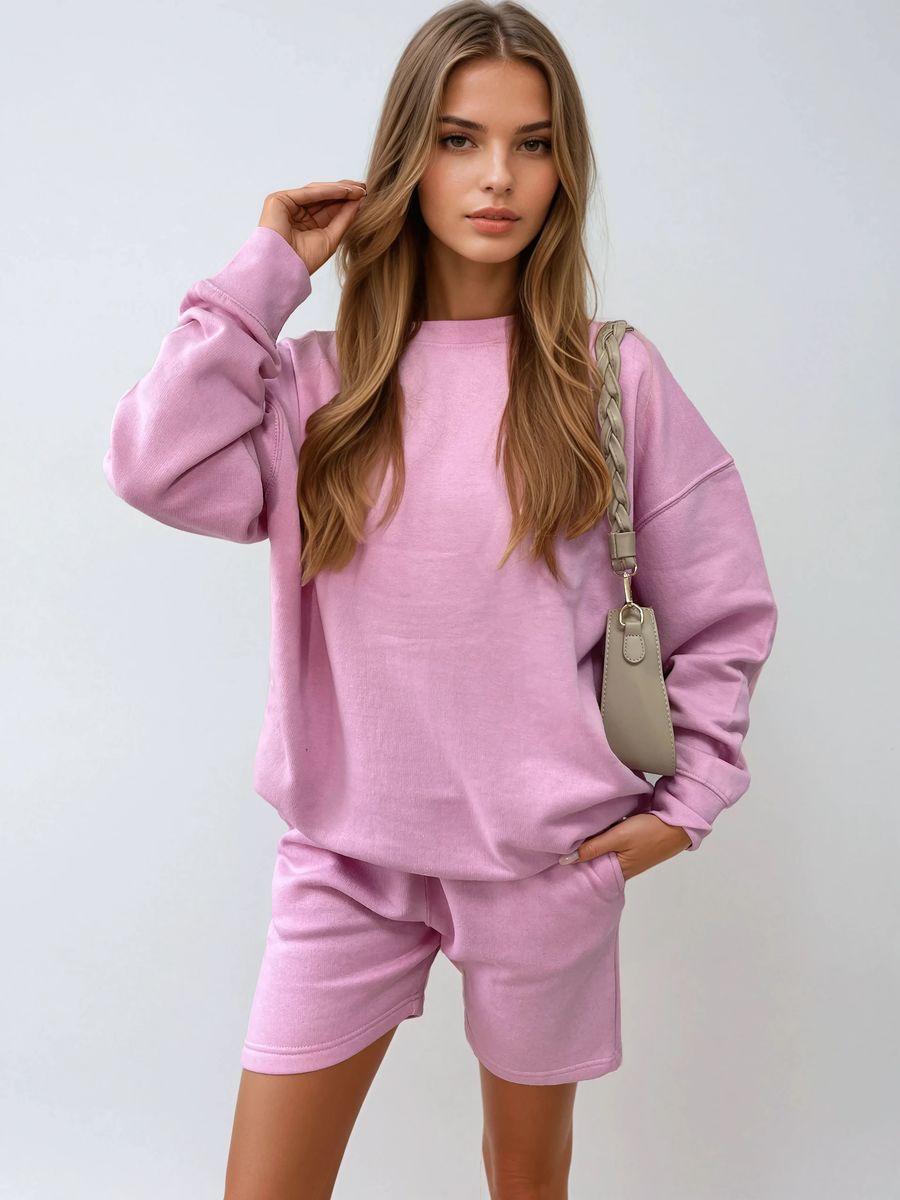 Do What Makes You Happy Print Oversized Sweatshirt and Shorts Co-ord Set - She Wears Glory Beverly Hills