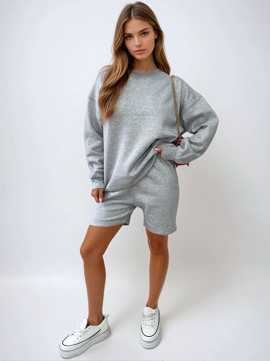Do What Makes You Happy Print Oversized Sweatshirt and Shorts Co-ord Set - She Wears Glory Beverly Hills
