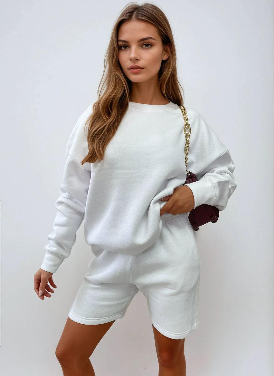 Do What Makes You Happy Print Oversized Sweatshirt and Shorts Co-ord Set - She Wears Glory Beverly Hills