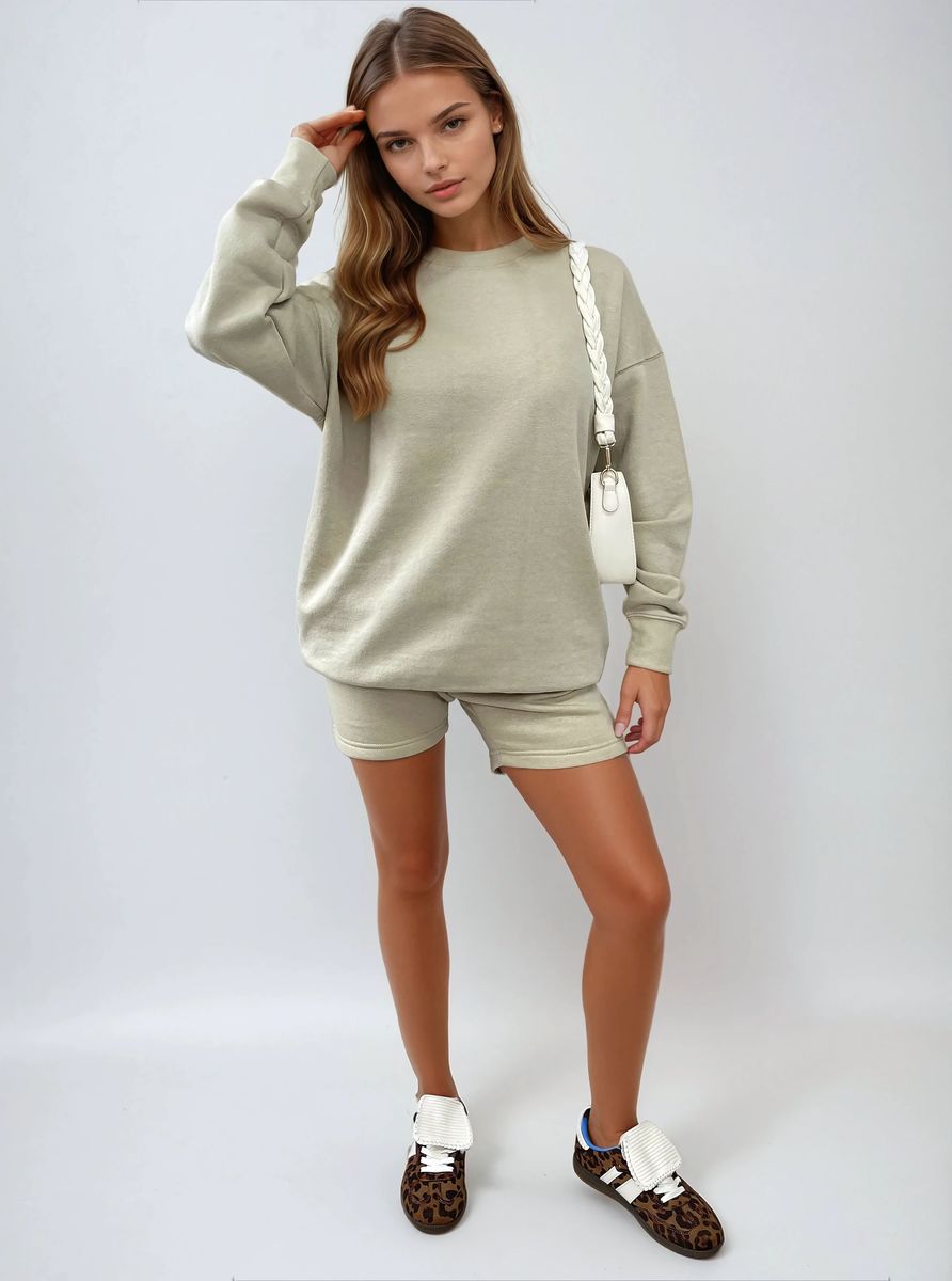 Do What Makes You Happy Print Oversized Sweatshirt and Shorts Co-ord Set - She Wears Glory Beverly Hills