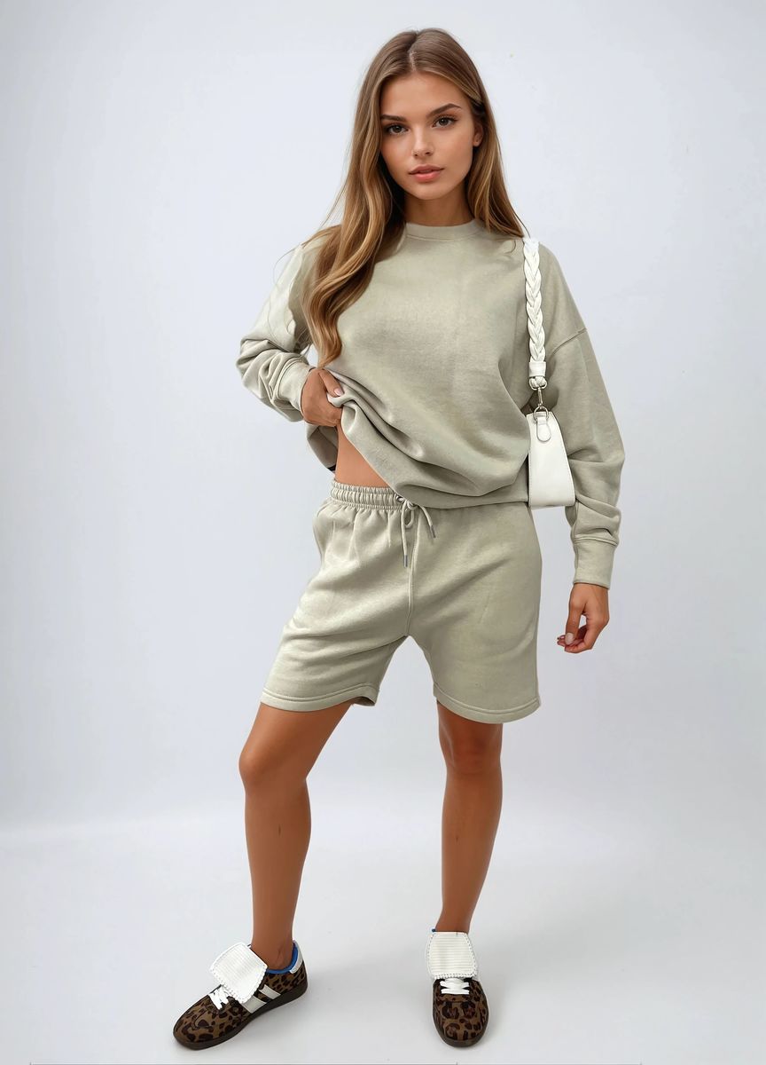 Do What Makes You Happy Print Oversized Sweatshirt and Shorts Co-ord Set - She Wears Glory Beverly Hills