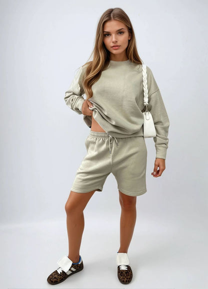 Do What Makes You Happy Print Oversized Sweatshirt and Shorts Co-ord Set - She Wears Glory Beverly Hills