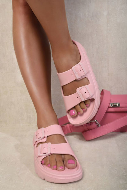 She Wears Glory™ Double Strap Chunky Slide Sandals