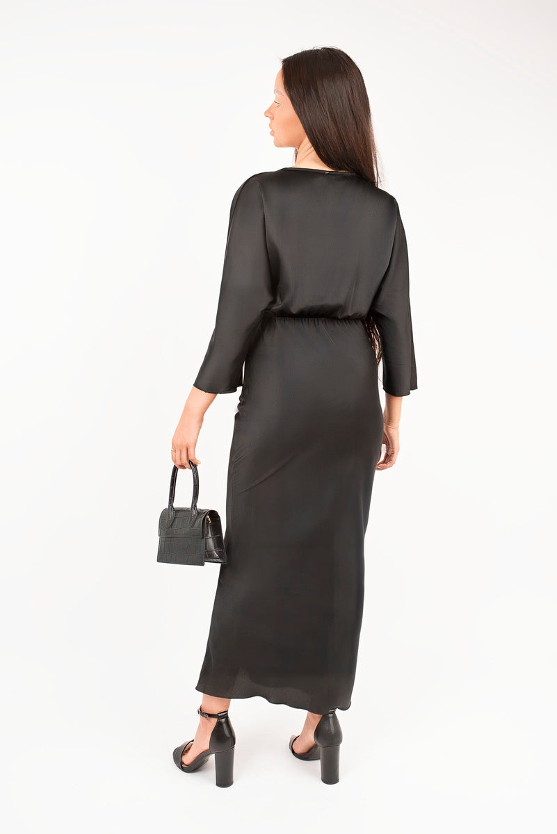 She Wears Glory™ V-Neck Twist Front Midi Dress