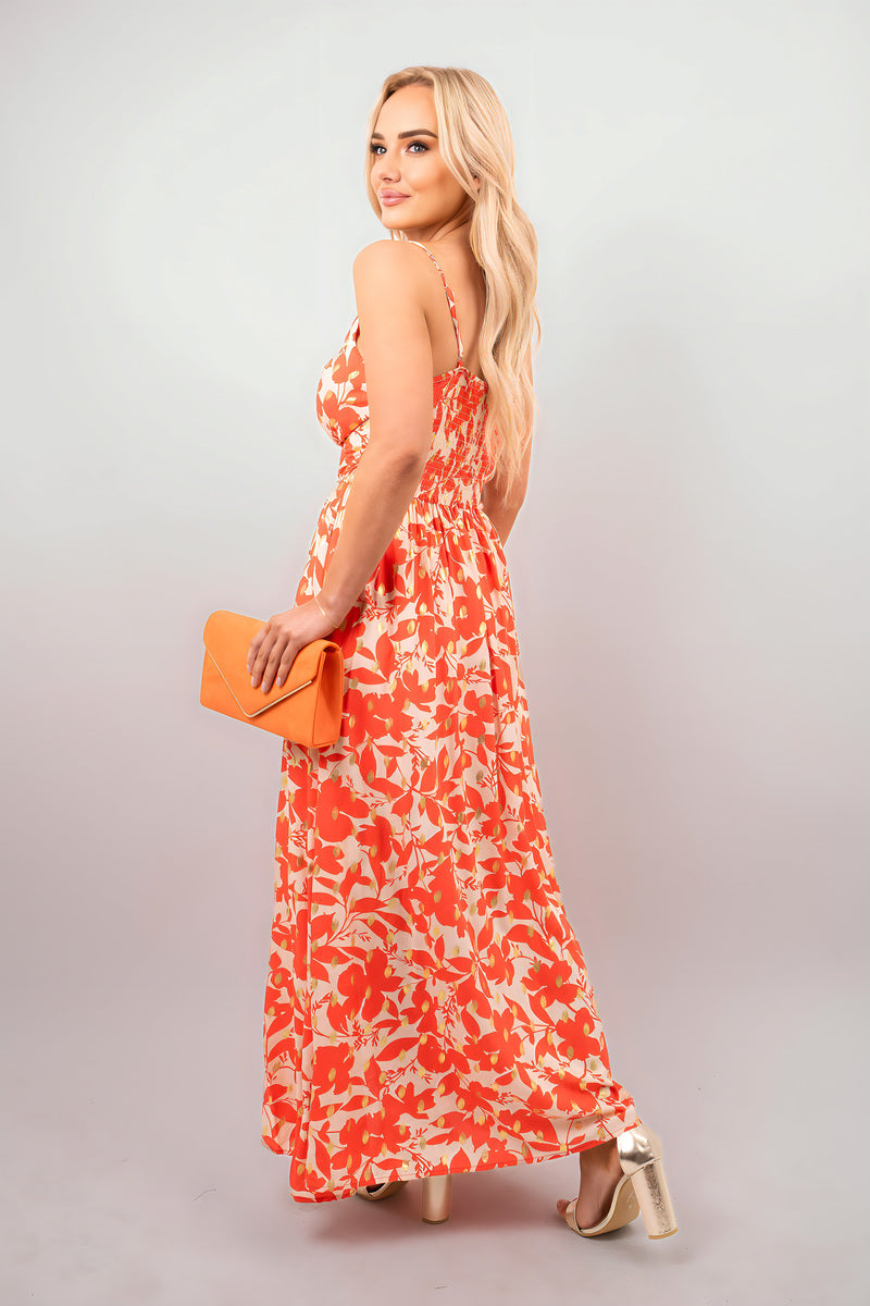 Floral V-Neck Sleeveless Romper Midi Dress - She Wears Glory Beverly Hills