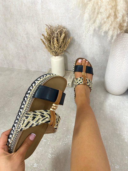 She Wears Glory™ Strappy Slip On Platform Sandals